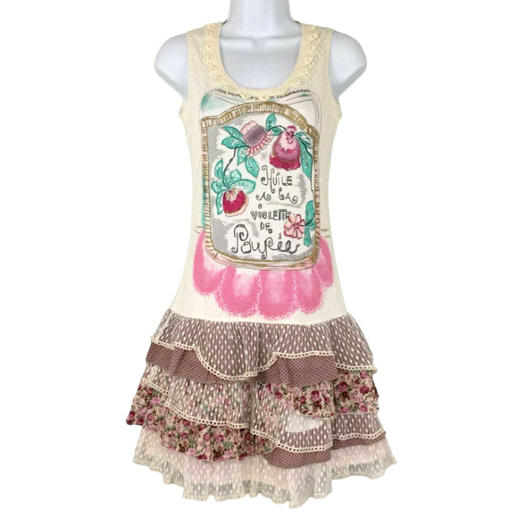 Poupee Chic Designer Tiered Layered Ruffle Sleeveless Cami Dress Size XS Spain - Picture 1 of 11